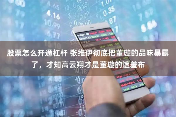 股票怎么开通杠杆 张维伊彻底把董璇的品味暴露了，才知高云翔才是董璇的遮羞布